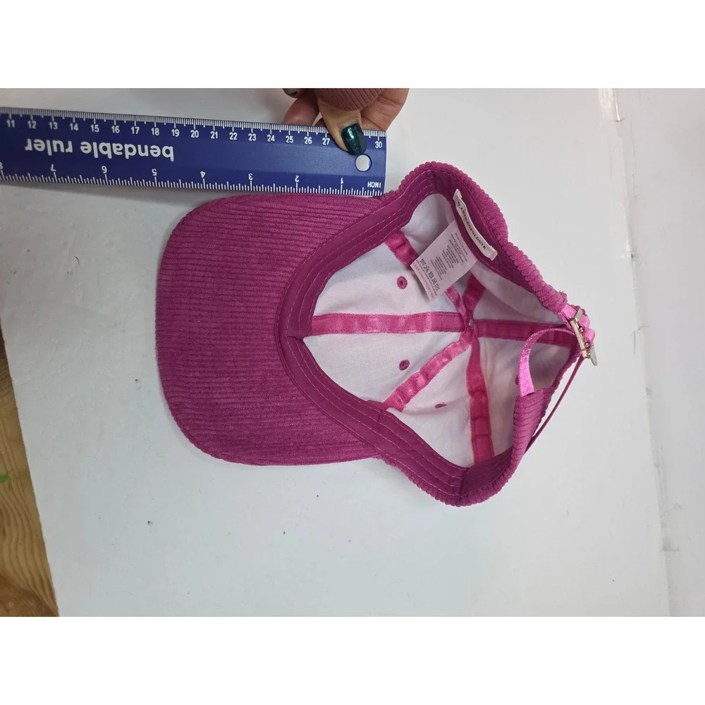 Anthropologie Magenta Pink Corduroy BaseballCap Adjustable Strapback Hat Stylish